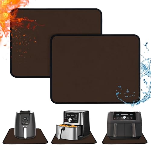 Amerbro 2 PCS Heat Resistant Mats for Countertop Air Fryer, 24x16in, Brown