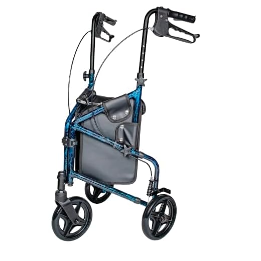 Carex 3 Wheel Walker for Seniors, Foldable, Rollator Walker with Three Wheels, Trio Walker with Height Adjustable Handles, Walker with Wheels, Folding Walker with Wheels.