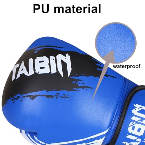 2-in-1 Boxing Gloves and Punching Mitts Set for Kids Youth,6 oz Kids Boxing Gloves and Boxing Pads,Boxing Training Equipment for Punching Bag,Kickboxing,Gift for Boys and Girls (Blue)