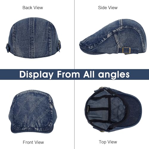 Image of 3Pcs Men's Newsboy Caps Cotton Cooling Hat Adjustable Flat Cap for Men