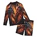 UMIRIKO Flame Dragon Boys' Rash Guard Set Long Sleeve Swim Shirt and Bathing Suit Trunks 2 Piece 4T 20850283