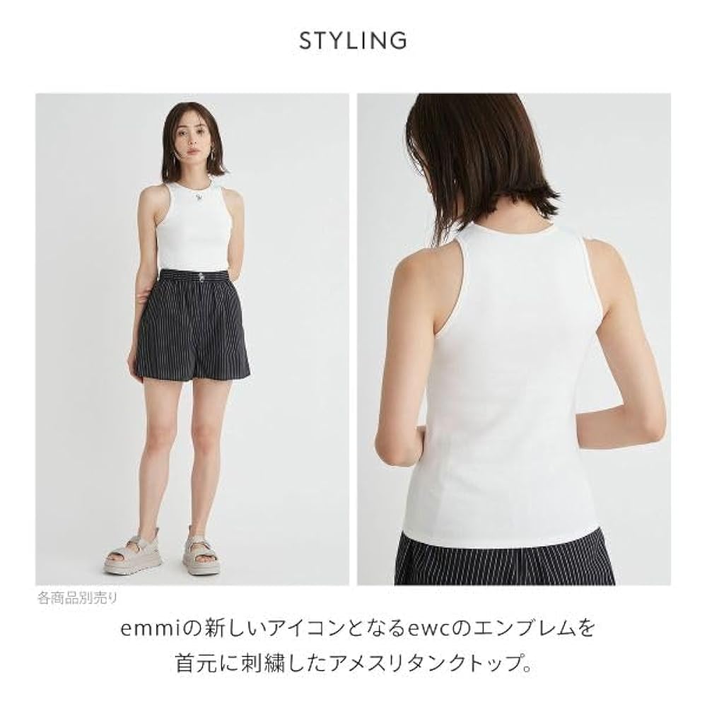 Amazon | [シロハト] エミ ewcアメスリタンクトップ emmi(BK