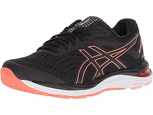 ASICS Women's Gel-Cumulus 20 Running Shoes, 6, Black/Flash Coral