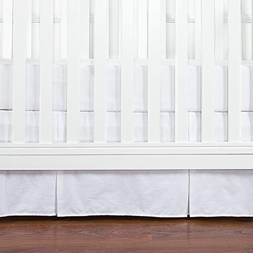 Crib Bed Skirt Pleated, 800 Thread Count 100% Egyptian Cotton, Nursery Crib Toddler (28" X 52" X 14") Bedding Skirts For Baby Boys Or Girls, 14" Drop, Sage Solid #TOP1