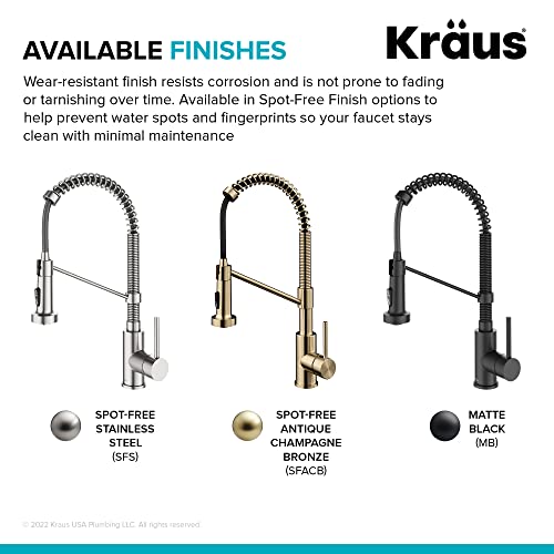 Kraus KSF-1610SFS Bolden Touchless Sensor Commercial Style 2-Function Single Handle Pull Down Kitchen Faucet In Spot-Free Stainless Steel thumb #13
