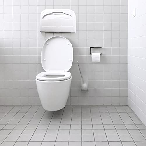 Image of EZbrnd Wall-Mounted Half-Fold Toilet Seat Cover Dispenser for Commercial /Residential /Bathroom /Office, Seat Cover Paper Sold Separately, White, 3100-EZ