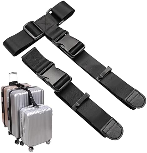 Luggage Connector Straps,Add a Bag Suitcase Strap Belt,Luggage Clip Link,Multi Adjustable 1.5" W Travel Attachment Accessories for Carry on Bag Stacker -2Pack(Extended Size)