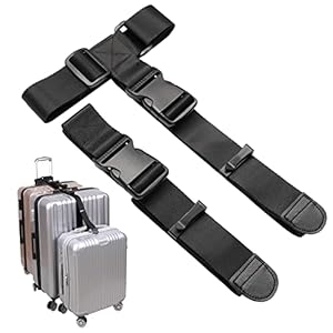 Luggage Connector Straps,Add a Bag Suitcase Strap Belt, Clip Link,Multi Adjustable 1.5″ W Travel Attachment Accessories for Carry on Bag Stacker -2Pack(Extended Size)