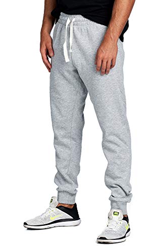 Image of ProGo Men's Casual Jogger Sweatpants Basic Fleece Marled Jogger Pant Elastic Waist