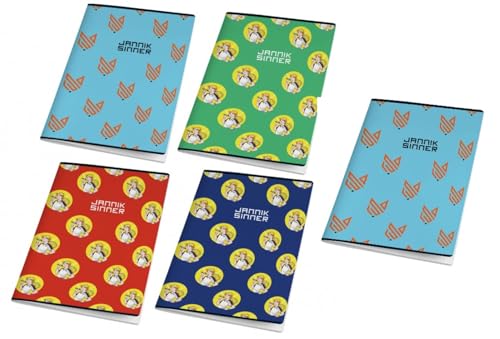 PRESTIGE & DELUXE Blocco Quadernoni Scuola per appunti - Jannik Sinner Tennis a quadretti 5 mm - f.to A4 + portachiave