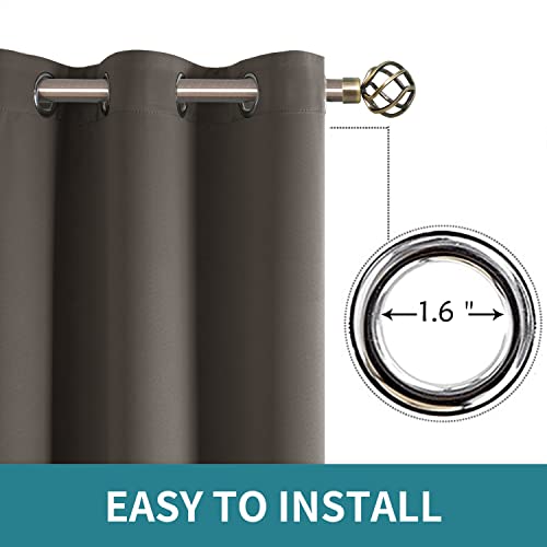 BGment Grey Sliding Door Curtain 96 Inch Long - Wide Room Darkening Room Divider Curtain for Bedroom Privacy Themral Insulated Grommet Separator Drape, 1 Panel, 100 X 96 by BGment - Image 5