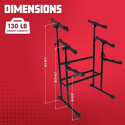 Gator Frameworks Stage Ready Steel Frame 3-Tier Keyboard Stand, (GFW-KEY-8500)