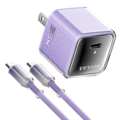 Kuulaa USB C Charger Block 35W iPhone Charger Fast Charging GaN PPS Compact Wall Chargers Block, USB-C Power Adapter for iPhone 16/15/14/13, Galaxy S25/S24/S23 (Purple)