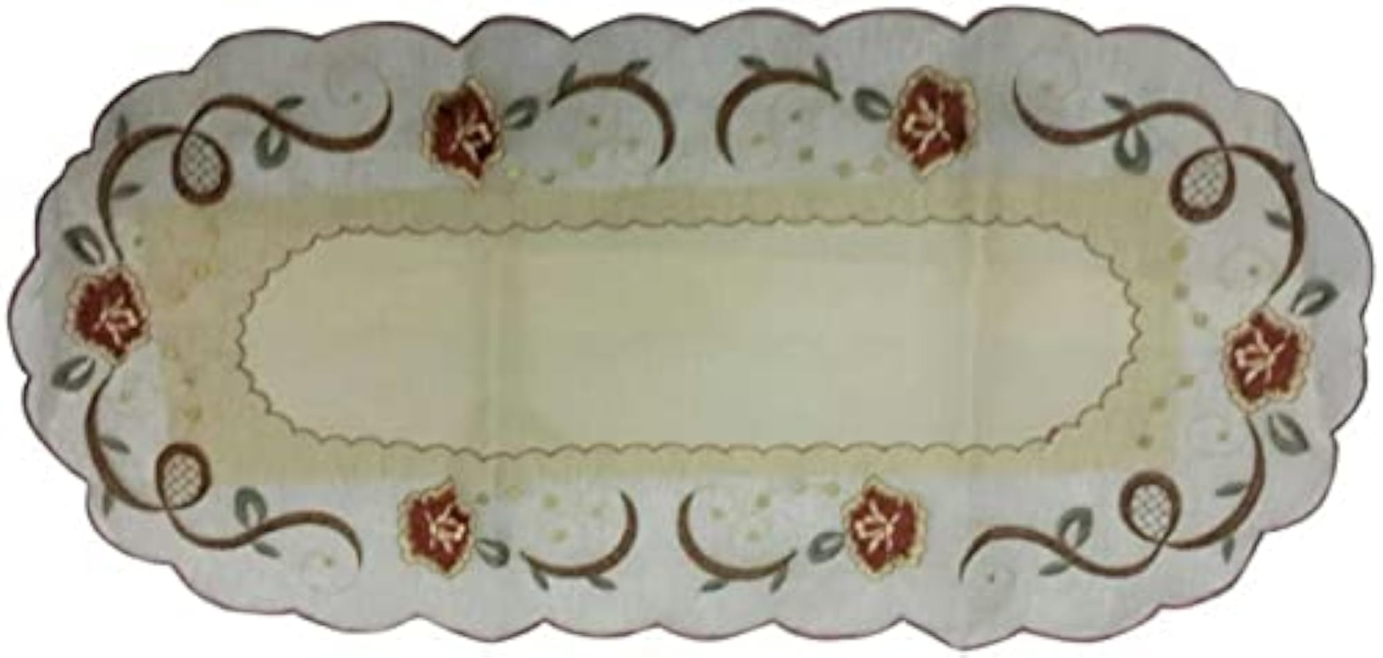 Cotton 4 Seater Oval Shape Floral Table Cover