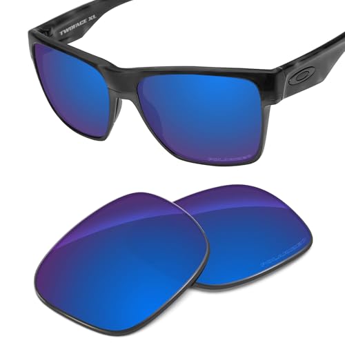 Image of Performance Replacement Lenses Compatible with Oakley TwoFace XL OO9350 Polarized Etched-Sapphire Blue