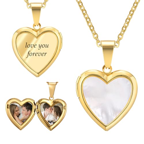 Ashleymade Personnalisé Photo Argent Collier Gravure Avec Pendentif Photo En Forme De Coeur Simulation Pierre De Naissance Souvenir Colliers Cadeau Fête Des...