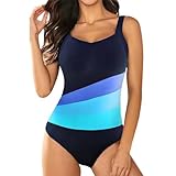 Costume Intero Coppe Imbottite Costume Da Bagno Mare Estivo Contenitivo Pancia Beachwear Spiaggia Elegante Costumi Interi Scollo a V Imbottito Curvy Taglie Forti Monokini Push Up Modellante Sportivo
