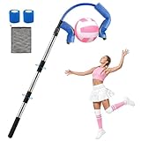 Caulimo Volleyball Spike Trainer (No Ball Included): Adjustable Volleyball Training Equipment - Volleyball Hitting Trainer with Anti-Slip Foam Head for Indoor & Outdoor Practice