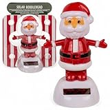 MIJOMA Solarbetriebene Wackelfigur - Bewegliche Figur mit Solarzelle, Kunststoff, 10 cm hoch, Keine Batterien notwendig, Für Fensterbretter, Autos & sonnige Plätze (Santa rot)