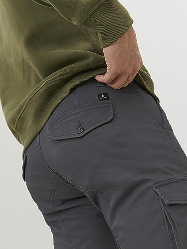 JACK & JONES Hose Cargo Jogger Pants Paul Flake AKM 542 Twill Gummibund, Grau (Asphalt) ,29W / 34L – Ansicht 6