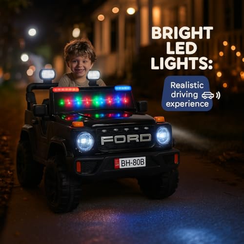 Image of Toyify Battery Operated Jeep for Kids 1 to 6 Years | Ride on Electric Car to Drive| Electric Jeep with Lights, Bluetooth, Music Player | Battery Car | Baby Big Car for Boys Girls (Royal Blue)