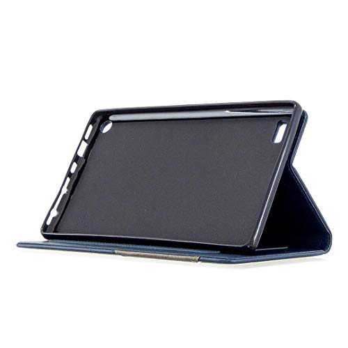 Étui en cuir pour tablette Android bleu compatible Kindle Fire 7 antichoc avec veille - 5