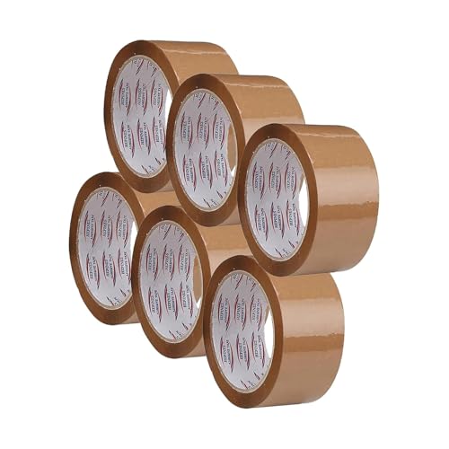 Image of Brown Tape 2 Inch Multipurpose For Home And Office Use, Decorating And Diy Industrial Packaging Tape Box Packing 30 Meter Pack of 6