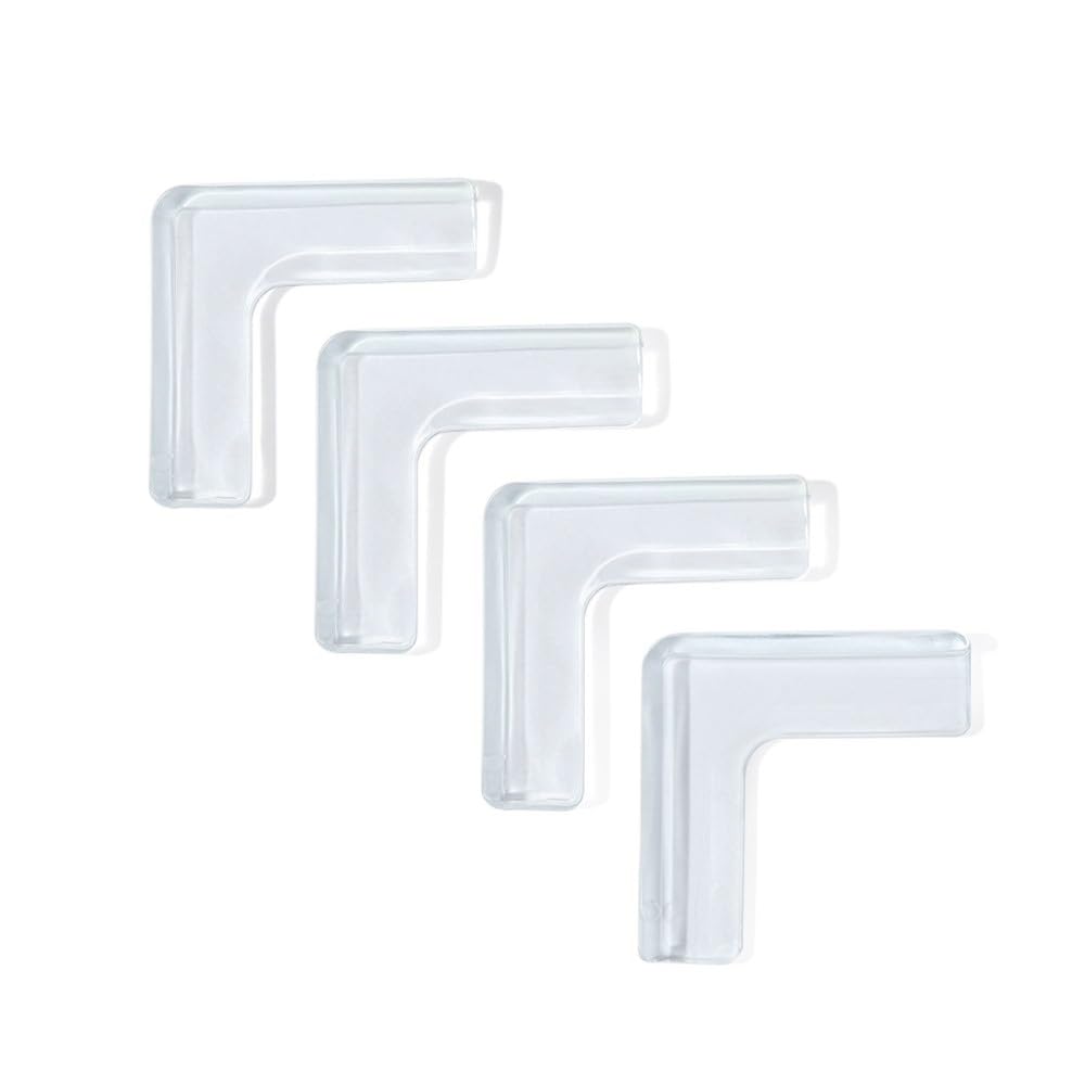 4Pcs Soft Anti Collision Security Safety Corner Guards Anticollision Strip Edge Protection Protector(Transparent)