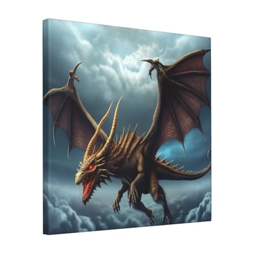 Impression sur toile dragon volant de qualité supérieure pour une décoration épurée