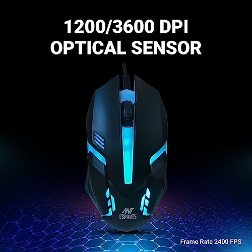 Ant Esports GM45 Gaming Mouse, USB Optical Computer Mice with Rainbow Backlit, 4 Adjustable DPI Up to 3600, Ergonomic Gamer Laptop PC Mouse for... - Image 6