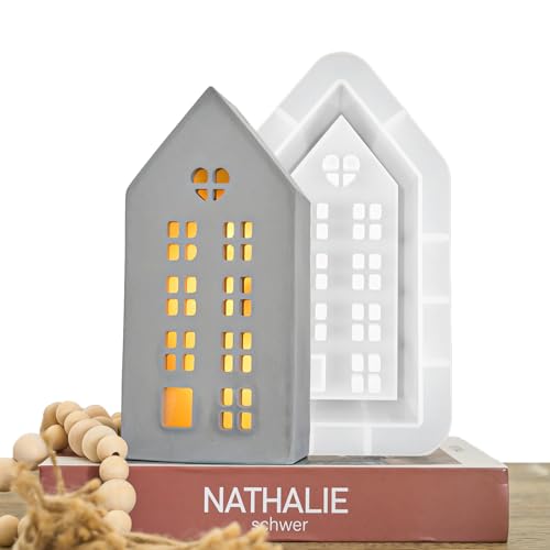 Silikonform Gießformen Hausharzformen Gips Beton Kerzenhalterform 3d...