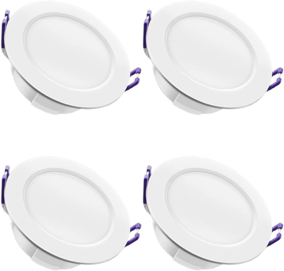 1/4/7/13 Pack Ultra-Thin LED Recessed Lighting Baffle Trim Round Aluminum Led Disk Light 3000K/4000K/6000K Selectable Embedded Hole Light Daylight Retrofit Downlight