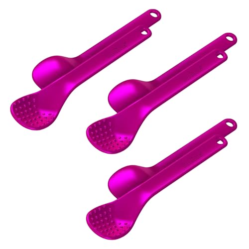 TalkTools Wee Bumpy Magenta Spoons | Provides oral awareness during feeding | Encourages lip closure | Normalize acceptance of foods with a variety of textures (Wee Bumpy, 6 Pack)