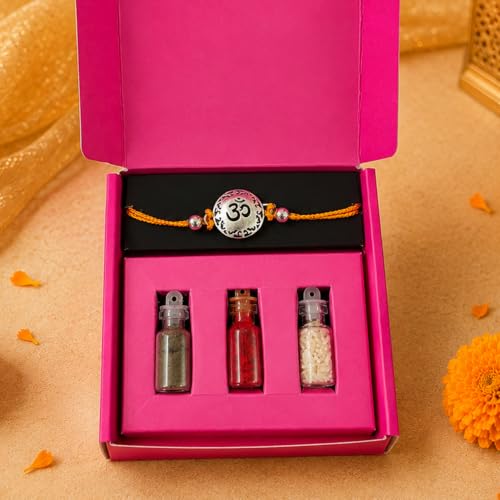 Image of Omkar Silver Plated Brass Blessed Rakhi