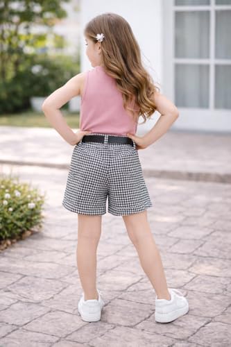 Image of Girl's Solid Cotton Blend Style Top and Shorts Set