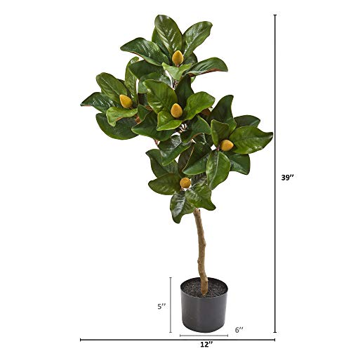 Nearly Natural 39” Magnolia Leaf Artificial Silk Trees Green #TOP1