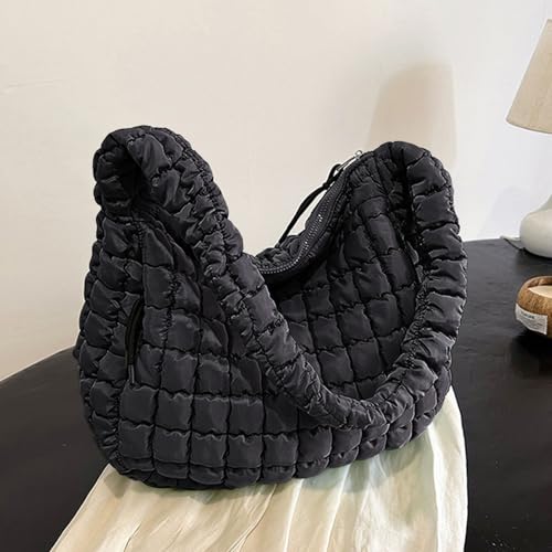 Womens Lightweight Quilted Carryall Gym Bag Soft Puffer Tote Bag Big Capacity Hobo Purse Beach Handbag4
