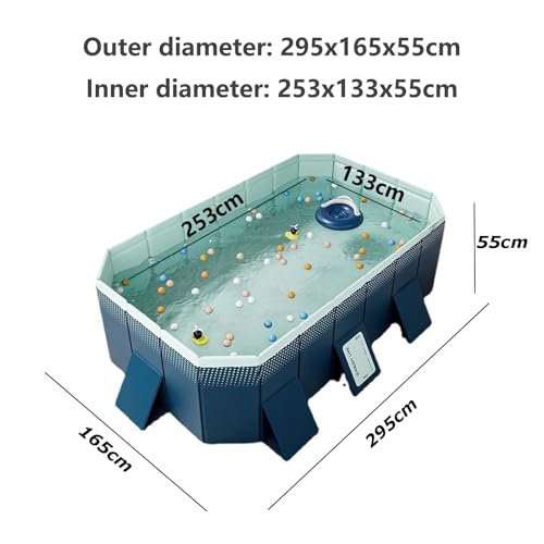 حمام سباحة للاطفال من اويداس، 295 × 165 × 55 سم، حمام سباحة خارجي غير قابل للنفخ للاطفال والكبار بغطاء بلاستيكي صلب لحمام السباحة في الفناء الخلفي