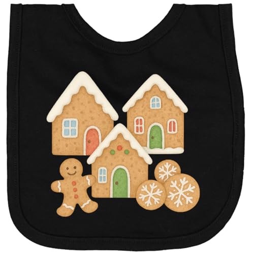 inktastic Gingerbread House and Cookies Christmas Decor Newborn Bib