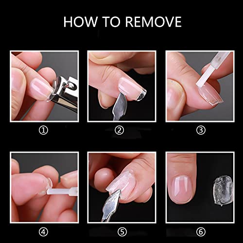500Pcs Square Nail Tips Full Cover Clear Fake Nail Tips For Acrylic Nails, Size 1~10 #TOP6