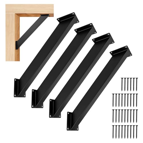 Guolich 4 Pcs Heavy Duty Roof Riser Brackets Kit,45 Degree Angle Support Brackets, Black Metal Roof Riser Beam Bracket for Roof Pergola Gazebo Patio Cover.
