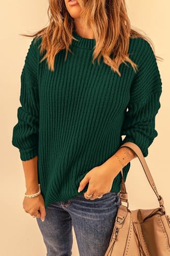 PRETTYGARDEN Fall Sweaters for Women 2025 Fashion Long Sleeve Casual Ribbed Knit Winter Clothes Pullover Jumper Tops