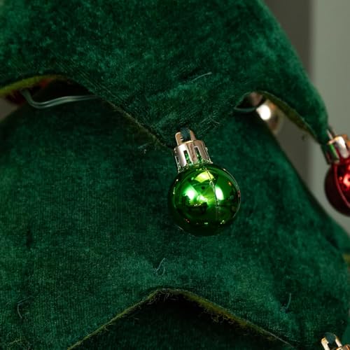 Bakaji Albero Di Natale Pieghevole In Poliestere Effetto Velluto, Decoro Addobbo Natalizio Telescopico Allungabile, Luci Bianco Caldo, Alberello Decorazione Natalizia Casa, Vetrine, Negozi (80 Cm) - 6