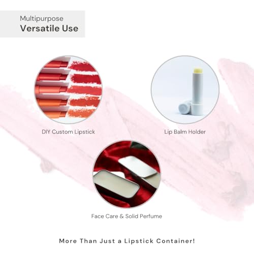 Image of 5ml Refillable Lipstick Tubes Pack of 10 - Empty Lip Balm Containers for DIY Lipstick, Kajal, Lip Gloss, Lip Care, Face & Eye Cosmetics - Travel-Friendly, Reusable Makeup Bottles (10)