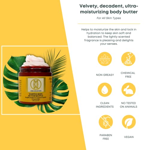 Omm Collection Natural Whipped Body Butter Soufflé For Dry & Sensitive Skin - Whipped Shea Butter Infused By Vitamin E & A, Mango Butter & Cacao Butter - Hydrating & Moisturizing - Vegan #TOP2