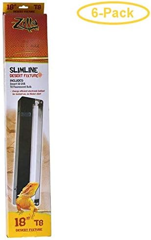 Zilla Slimline Desert Reptile Fixture 18" T8 UV Lamp - Pack of 6