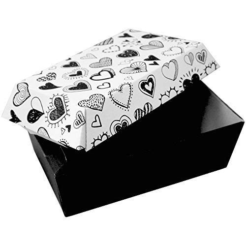 Bestlivings Haustiersarg, Tiersarg in vers. Größen, aus Wellkarton (biologisch abbaubar) - Tiersarg Bedruckt S - 200x125x95mm - Design: Herzen