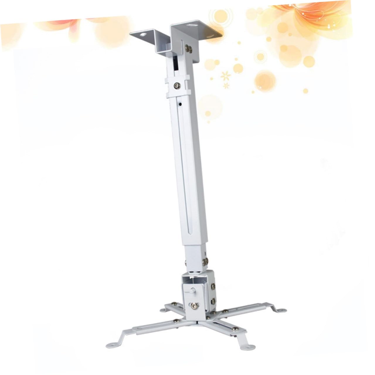 iplusmile Supporto da Soffitto per Proiettore in Ferro Bianco Regolabile Bracci Doppi Articolati e Portata Massima 15kg per Installazioni a Parete o Soffitto