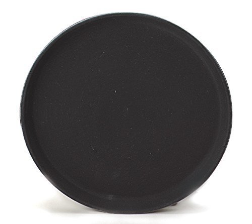 Beaumont Round Non slip Bar Serving Tray, Plastic, Black, 30 x 20 x 30 cm