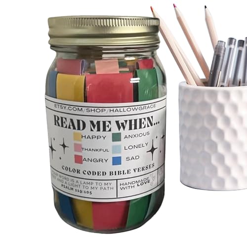 Correo de botella genérico positivo, 67 códigos de colores hechos a mano - Prácticas tarjetas de oración, regalos inspiradores de arte cristiano para risas de la vida, los mejores deseos se recuperan